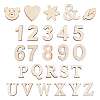 Gorgecraft Pine Wood Alphabet Cabochons WOOD-GF0001-22-1