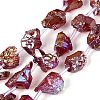 Dyed Electroplate Raw Rough Natural Amethyst Beads Strands G-Q610-05C-2