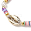 Flat Round Polymer Clay Braided Bead Bracelets BJEW-JB11500-3