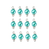 Glass Pearl Round Bead Connector Charms PALLOY-TAC0033-07-1