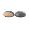 Two Tone Wood Grain Frosted Imitation Leather Style Resin Cabochons RESI-G053-01E-2