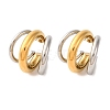 Triple C-Shaped 304 Stainless Steel Two Tone Cuff Earrings EJEW-A131-04A-GP-4