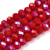 Electroplate Opaque Solid Color Glass Beads Strands EGLA-A034-P6mm-L21-1