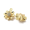 Brass Micro Pave Clear Cubic Zirconia Charms KK-H460-24G-2