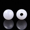 Rubberized Style Rainbow Opaque Acrylic Beads MACR-T010-6mm-08-01-2