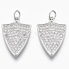 Brass Micro Pave Cubic Zirconia Pendants KK-R130-021P-NF-1