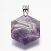 Natural Amethyst Gemstone Pendants X-G-E338-09G-2