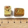 Rectangle Natural Crazy Agate Rune Stones G-Z059-01A-3