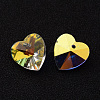 Heart Faceted K9 Glass Charms EGLA-O006-01C-1