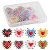 8Pcs 8 Colors Painted Glass Beads Bumpy Beads Heart LAMP-FS0001-50-2