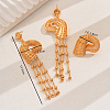Vintage Alloy Hollowed-out Conch Shape Ring & Tassel Earrings Sets for Women CY8500-2