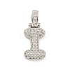 Brass Micro Pave Clear Cubic Zirconia Pendants KK-B099-01P-I-1