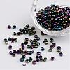 6/0 Electroplated Iris Round Glass Seed Beads X-SEED-A009-4mm-603-1