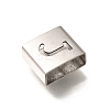 Letter Style 304 Stainless Steel Square Slide Charms STAS-L132-11J-2