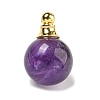 Natural Amethyst Perfume Bottle Pendants G-K338-22G-08-1