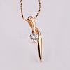 Simple Real Rose Gold Plated Eco-Friendly Tin Alloy Cubic Zirconia Necklaces For Women NJEW-BB13806-RG-4