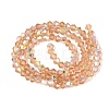 AB Color Plated Transparent Glass Beads Strands GLAA-G127-01-01E-3