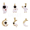 6Pcs 6 Style Eco-friendly Brass Enamel Pendants KK-SZ0005-60-1