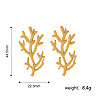 304 Stainless Steel Coral Shape Stud Earrings for Women WGF2D78-01-3