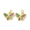 Brass Micro Pave Colorful Cubic Zirconia Charms KK-E068-VF097-2