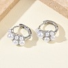 Brass Micro Pave Cubic Zirconia Hoop Earrings for Women EJEW-A168-17P-2