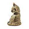 Brass Cat Miniature Figurines Statues for Home Office Desktop Ornament KK-S335-04AB-A-2