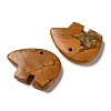 Natural Wood Lace Stone Pendants G-T144-08G-2