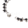 Faceted Round Glass Charms Chain Bracelet Making AJEW-JB01151-01-2
