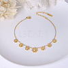 Daisy 304 Stainless Steel Charms Anklets WG455CF-02-1