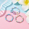 3Pcs 3 Style Glass Seed Beaded Stretch Rings Set RJEW-JR00616-01-2
