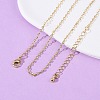 Brass Textured Cable Chain Necklaces MAK-L045-06G-3