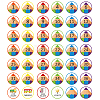 42Pcs Number Theme Self-Adhesive Paper Decorative Stickers DIY-WH0646-006-1