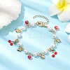 Glass Beads & Pearl Bead Bracelets BJEW-JB10069-4
