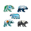 HOBBIESAY 5Pcs 5 Style Polar Bear with Scenery Computerized Embroidery Cloth Iron on/Sew on Patches DIY-HY0001-53-1