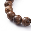 Unisex Wood Beads Stretch Bracelets BJEW-JB04965-05-3