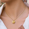 304 Stainless Steel Vintage 3D Rose Flower Pendant Necklaces for Women AM0132-2