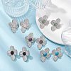Natural Mixed Gemstone Flower Stud Earrings EJEW-JE05319-02-4