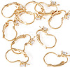 10Pcs Brass Micro Pave Clear Cubic Zirconia Leverback Earring Findings KK-TADJ0001-20B-3