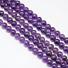 Natural Amethyst Round Beads Strands G-P047B-1AB-1