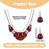 FIBLOOM 2 Set 2 Colors Resin Trapezoid Dangle Earrings with Iron Pins & Pendant Necklace SJEW-FI0001-28-9