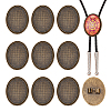 12Pcs Zinc Alloy Bolo Tie Slides Clasp Cabochon Settings FIND-NB0007-03AB-1