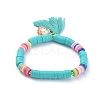 Handmade Polymer Clay Heishi Beads Stretch Bracelets BJEW-JB05088-05-1