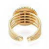 304 Stainless Steel Open Cuff Finger Ring Cabochon Settings STAS-T060-06G-2