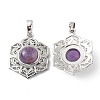 Natural Amethyst Pendants X-G-P498-02P-04-2