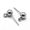 Non-Tarnish 304 Stainless Steel Stud Earring Findings STAS-E026-2-2