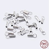 Anti-Tarnish Rhodium Plated 925 Sterling Silver Cord Ends STER-F036-21P-1mm-3