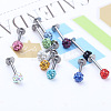 316 Surgical Stainless Steel Rhinestone Round Ball Threadless Labrets WG0410F-07-2