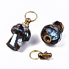Assembled Synthetic Bronzite and Imperial Jasper Openable Perfume Bottle Pendants G-S366-057F-4
