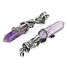 Natural Amethyst Faceted Double Termimal Pointed Big Pendants G-P547-03AS-04A-2