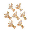 Rack Plating Brass Micro Pave Clear Cubic Zirconia Pendants KK-T060-44-RS-1